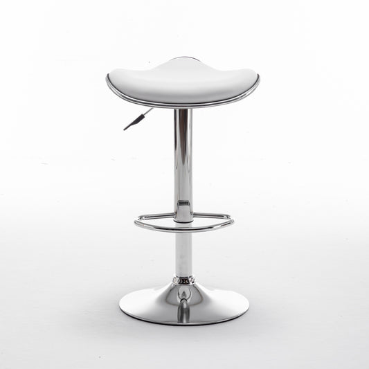 Σκαμπό Bar MOD Πτυσσόμενο Λευκό PU/Μέταλλο 44.5x43x65.5-83.5cm - Hippiehome.gr