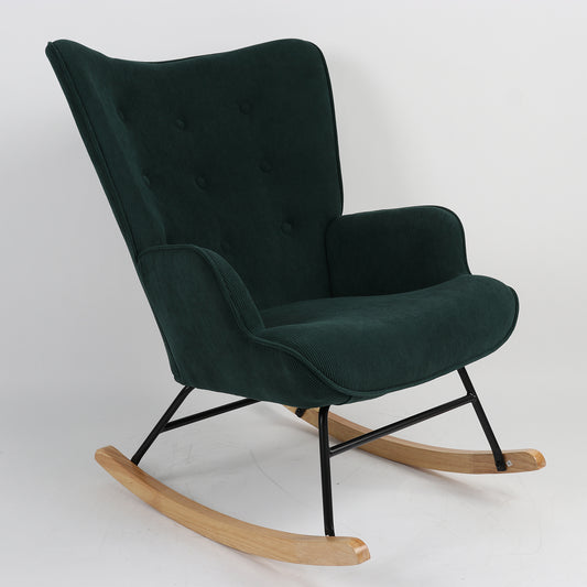 Πολυθρόνα Κουνιστή CANDY CANE Πράσινο Ύφασμα/Μέταλλο/Ξύλο 91x67x86cm - Hippiehome.gr