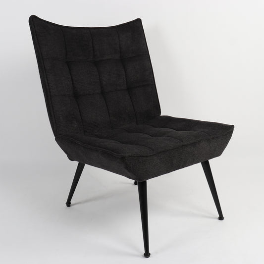 Πολυθρόνα LAURINA Μαύρο Ύφασμα/Μέταλλο 96x69x82cm - Hippiehome.gr