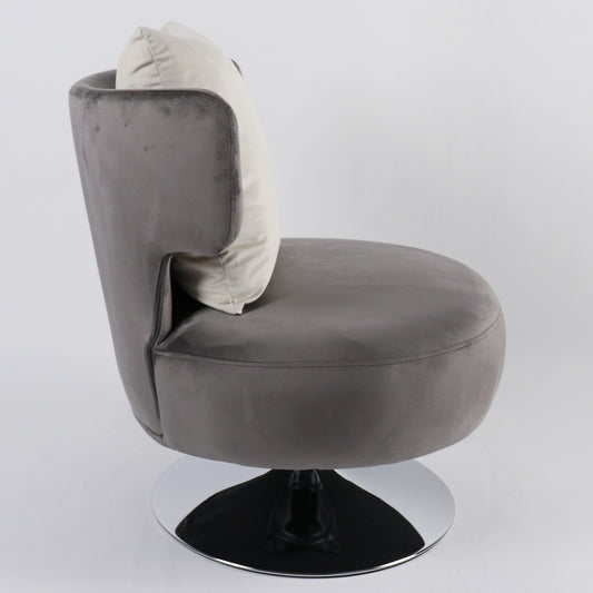 Πολυθρόνα PASSIFLORA Γκρι Ανοιχτό Ύφασμα/Μέταλλο 76x67x76cm - Hippiehome.gr