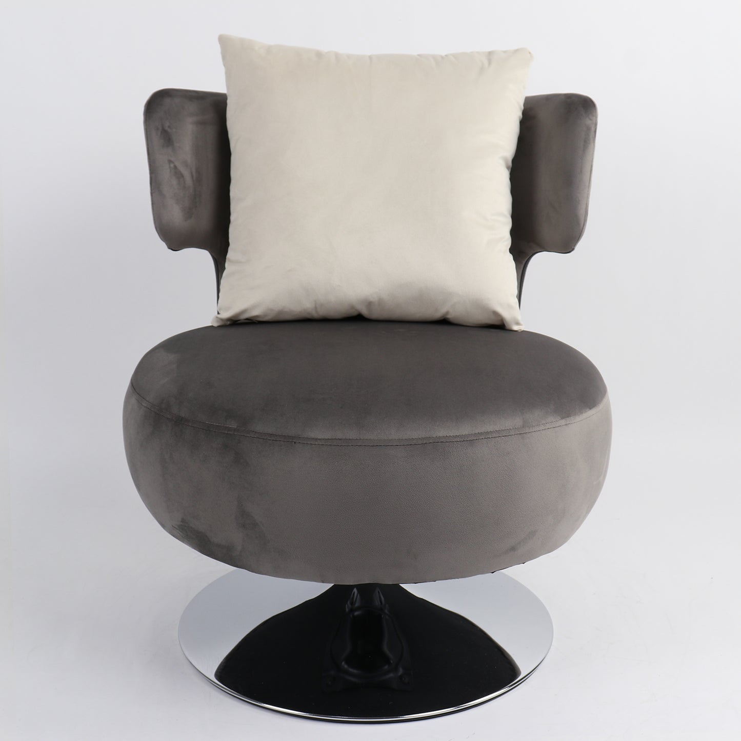 Πολυθρόνα PASSIFLORA Γκρι Ανοιχτό Ύφασμα/Μέταλλο 76x67x76cm - Hippiehome.gr