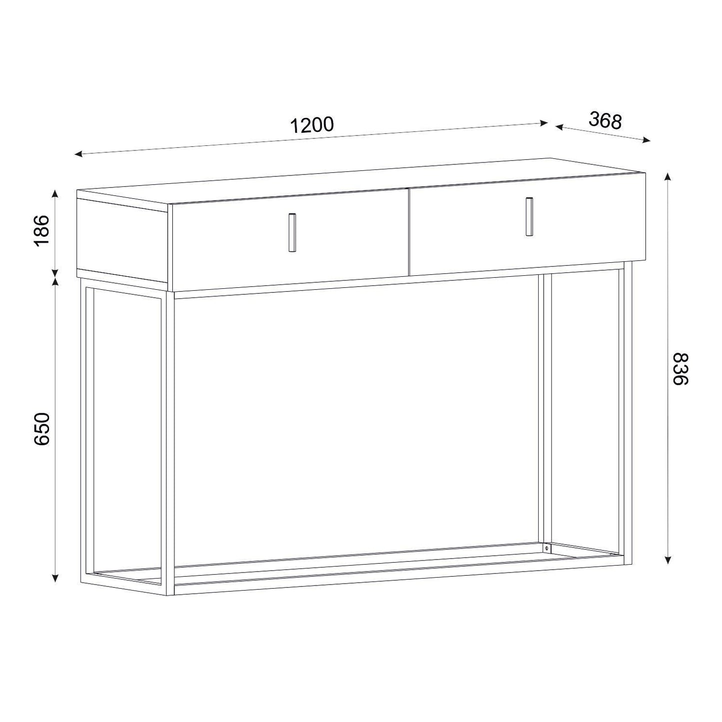 Κονσόλα Mykonos Καφέ/Μπρονζέ Βάση Μοριοσανίδα/Μελαμίνη/Μέταλλο 120x37x84cm - Hippiehome.gr