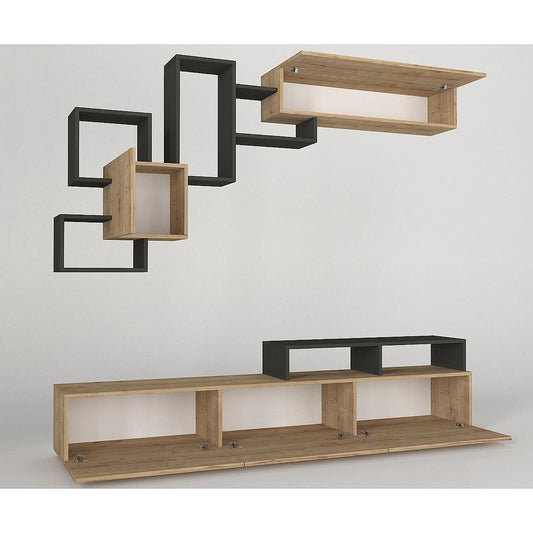 Σύνθετο MONTANA Sapphire/Ανθρακί Μοριοσανίδα 210x36.8x33.9cm - Hippiehome.gr