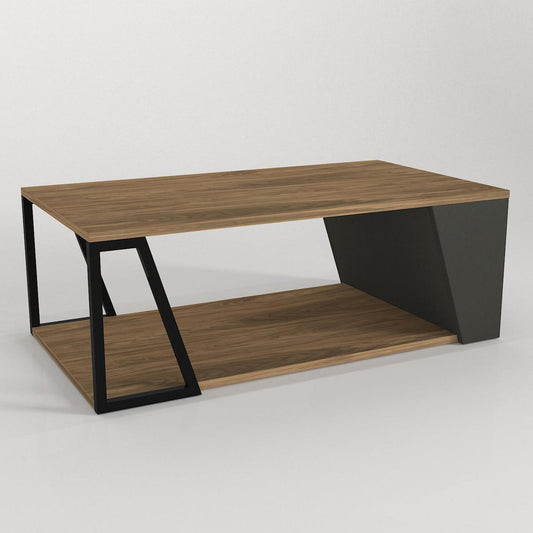 Τραπεζάκι Σαλονιού TINOS Φυσικό/Ανθρακί Μοριοσανίδα/Μελαμίνη 100x55x36cm - Hippiehome.gr