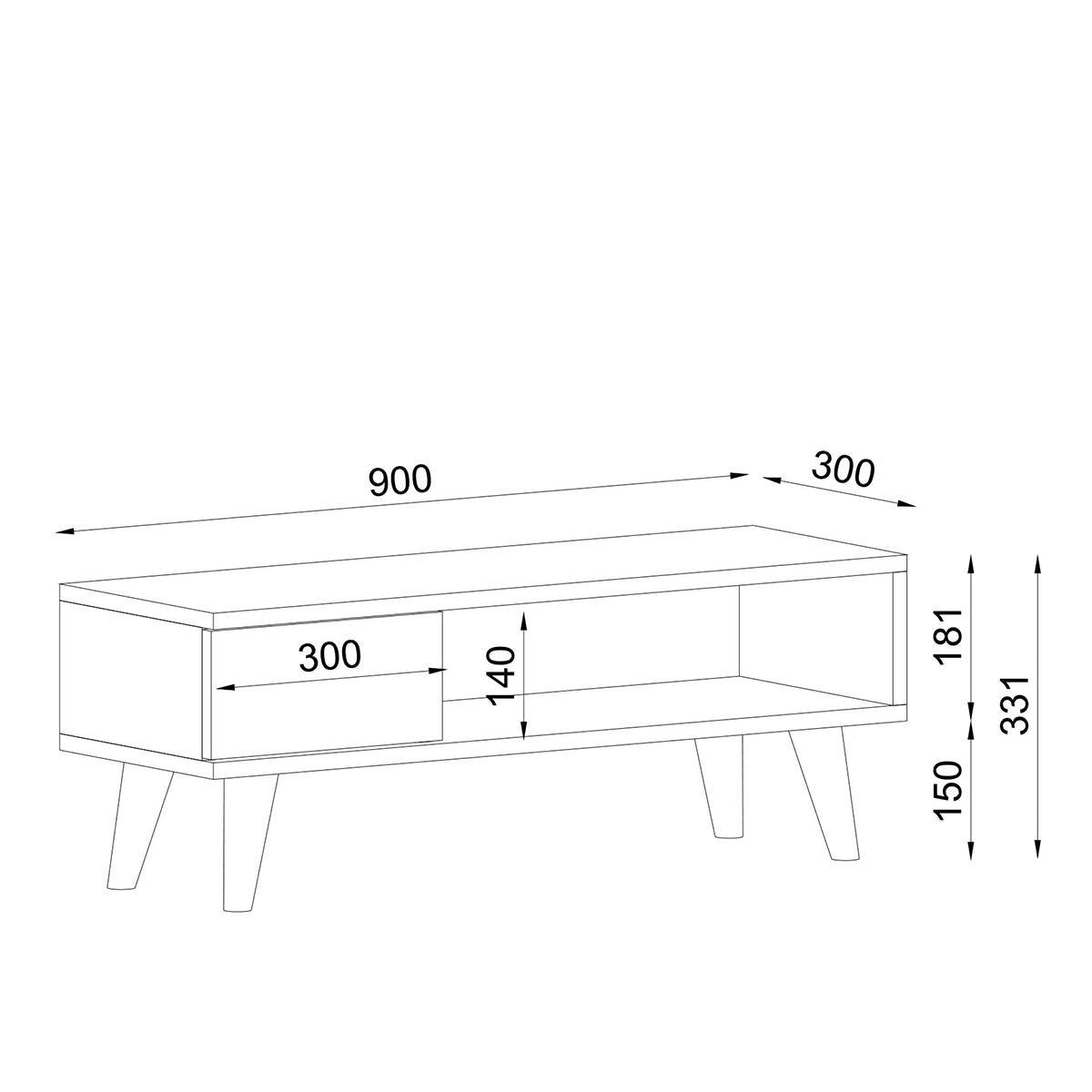 Έπιπλο Τηλεόρασης TELENDOS Φυσικό Μοριοσανίδα/Μελαμίνη 90x30x33cm - Hippiehome.gr