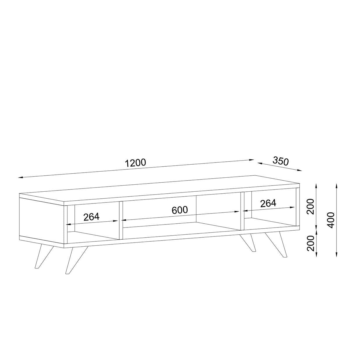 Έπιπλο Τηλεόρασης SAMOS Cordoba Μοριοσανίδα/Μελαμίνη 120x35x40cm - Hippiehome.gr