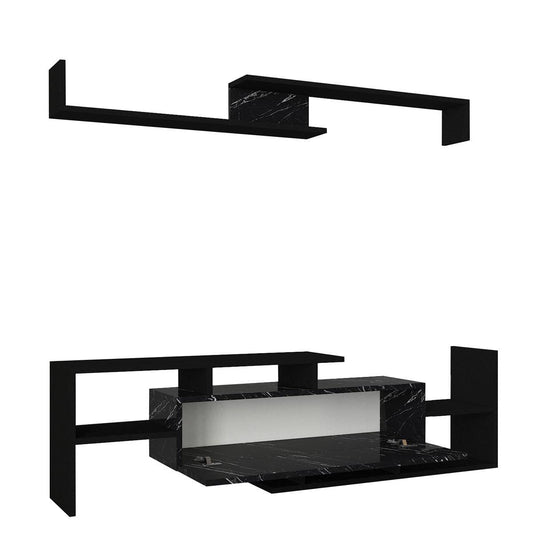 Σύνθετο Τηλεόρασης DREAM Μαύρο Μοριοσανίδα/Μελαμίνη 154x25x170cm - Hippiehome.gr
