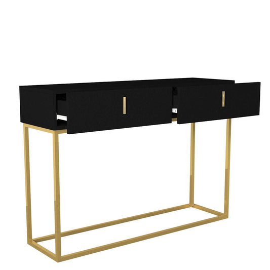 Κονσόλα MYKONOS Μαύρο/Μπρονζέ Μοριοσανίδα/Μελαμίνη/Μέταλλο 120x37x84cm - Hippiehome.gr