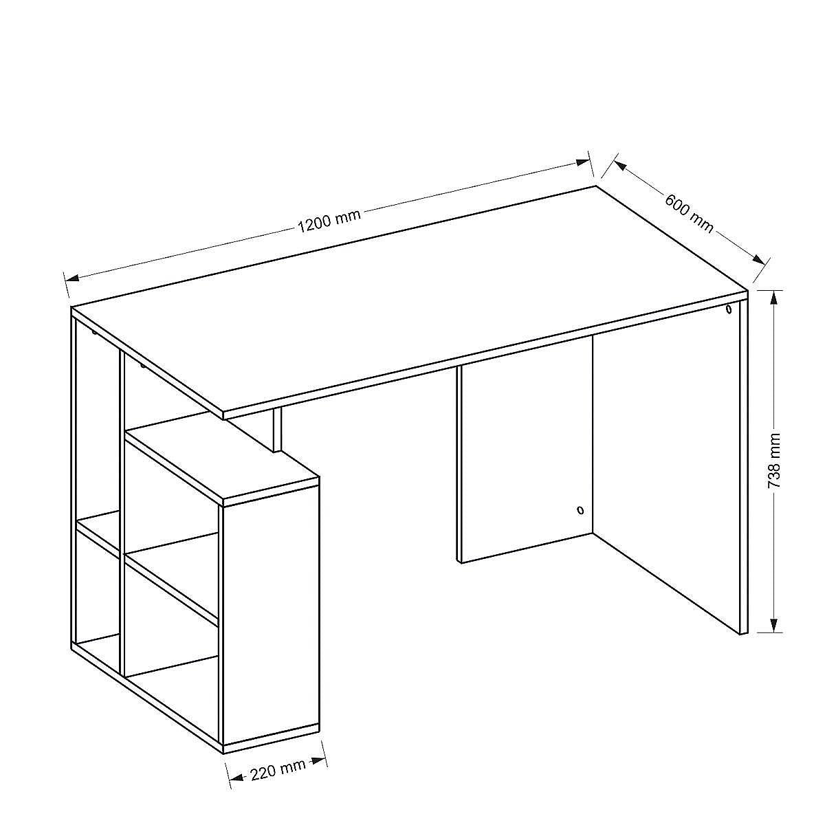 Γραφείο ANTIKERI Λευκό/Φυσικό Μοριοσανίδα/Μελαμίνη 120x60x74cm - Hippiehome.gr
