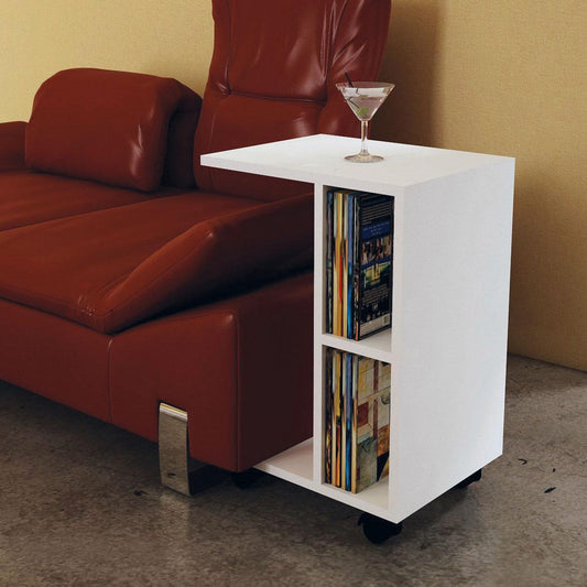 Τραπεζάκι Άκρης KITHROS Λευκό Μοριοσανίδα/Μελαμίνη 35x45x65cm - Hippiehome.gr