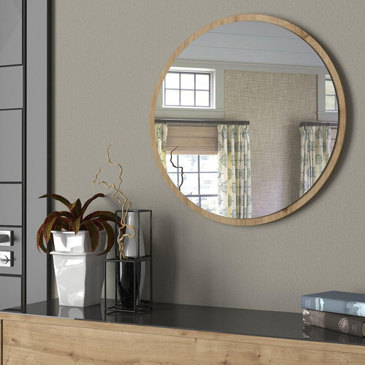 Καθρέπτης Τοίχου MAKUR Φυσικό Μοριοσανίδα/Γυαλί 60x60cm - Hippiehome.gr