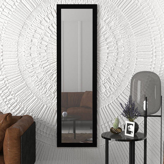 Καθρέπτης Τοίχου BHAVITH Μαύρο Μοριοσανίδα/Γυαλί 160x45cm - Hippiehome.gr