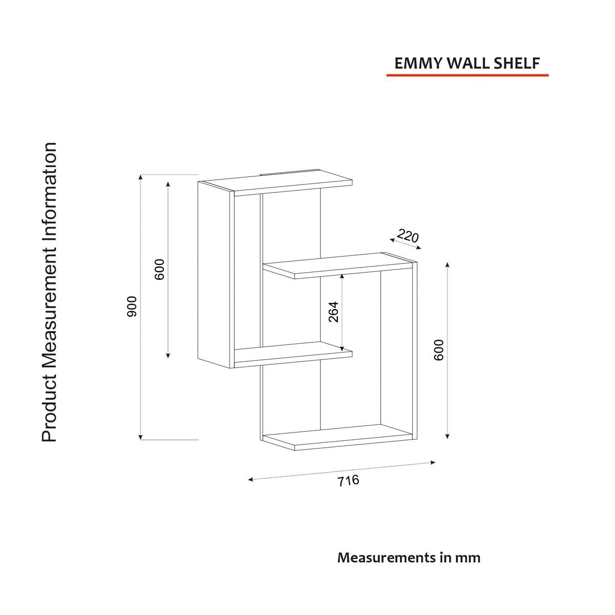 Ράφι Τοίχου AYANNA Φυσικό/Μαύρο Μοριοσανίδα/Μελαμίνη 72x22x90cm - Hippiehome.gr