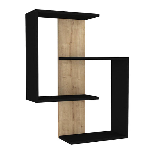 Ράφι Τοίχου AYANNA Φυσικό/Μαύρο Μοριοσανίδα/Μελαμίνη 72x22x90cm - Hippiehome.gr