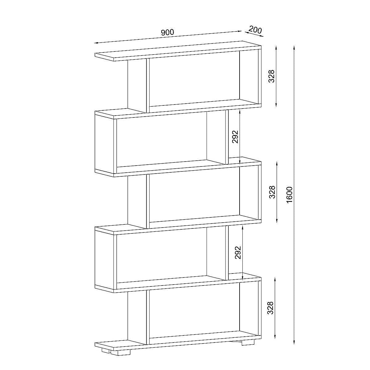 Βιβλιοθήκη MONTONI Φυσικό Μοριοσανίδα/Μελαμίνη 90x20x160cm - Hippiehome.gr