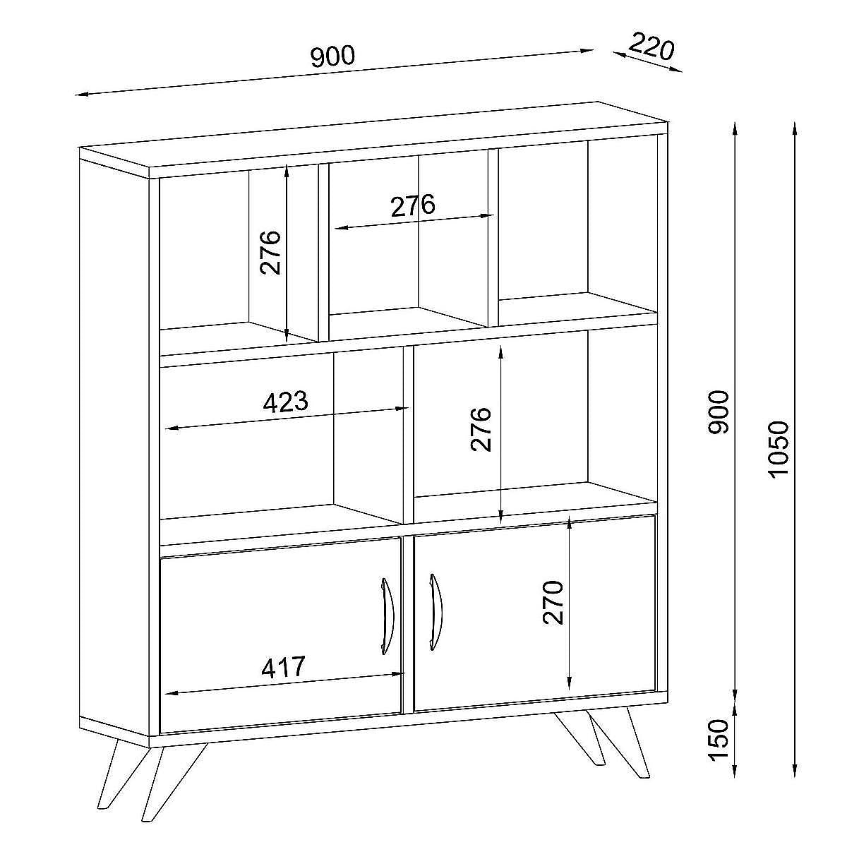 Βιβλιοθήκη SYMI Λευκό/Φυσικό Μοριοσανίδα/Μελαμίνη 90x22x150cm - Hippiehome.gr