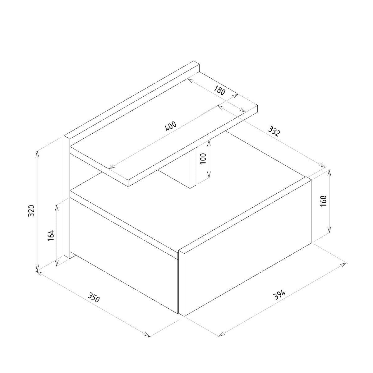 Κομοδίνο AREND Φυσικό Μοριοσανίδα/Μελαμίνη 40x35x32cm - Hippiehome.gr