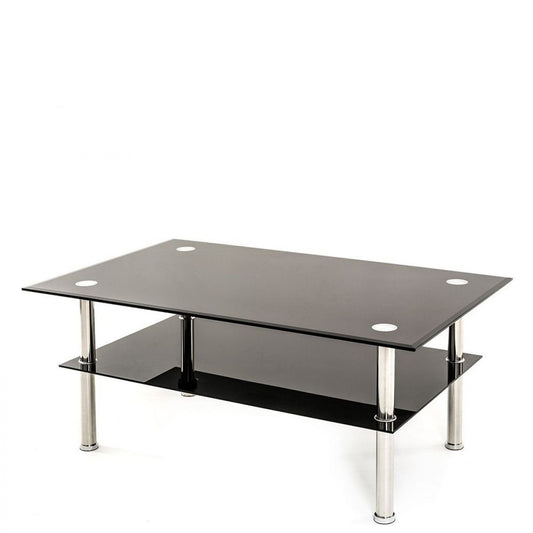 Τραπεζάκι Σαλονιού MOCH ORANGE Μαύρο Γυαλί/Μέταλλο 110x60x43cm - Hippiehome.gr