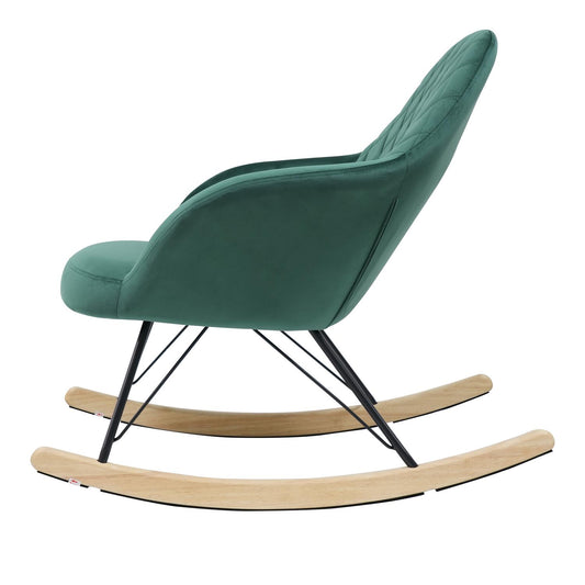 Πολυθρόνα Κουνιστή ASHER Κυπαρισσί Ύφασμα/Μέταλλο/Ξύλο 67x98x89cm - Hippiehome.gr