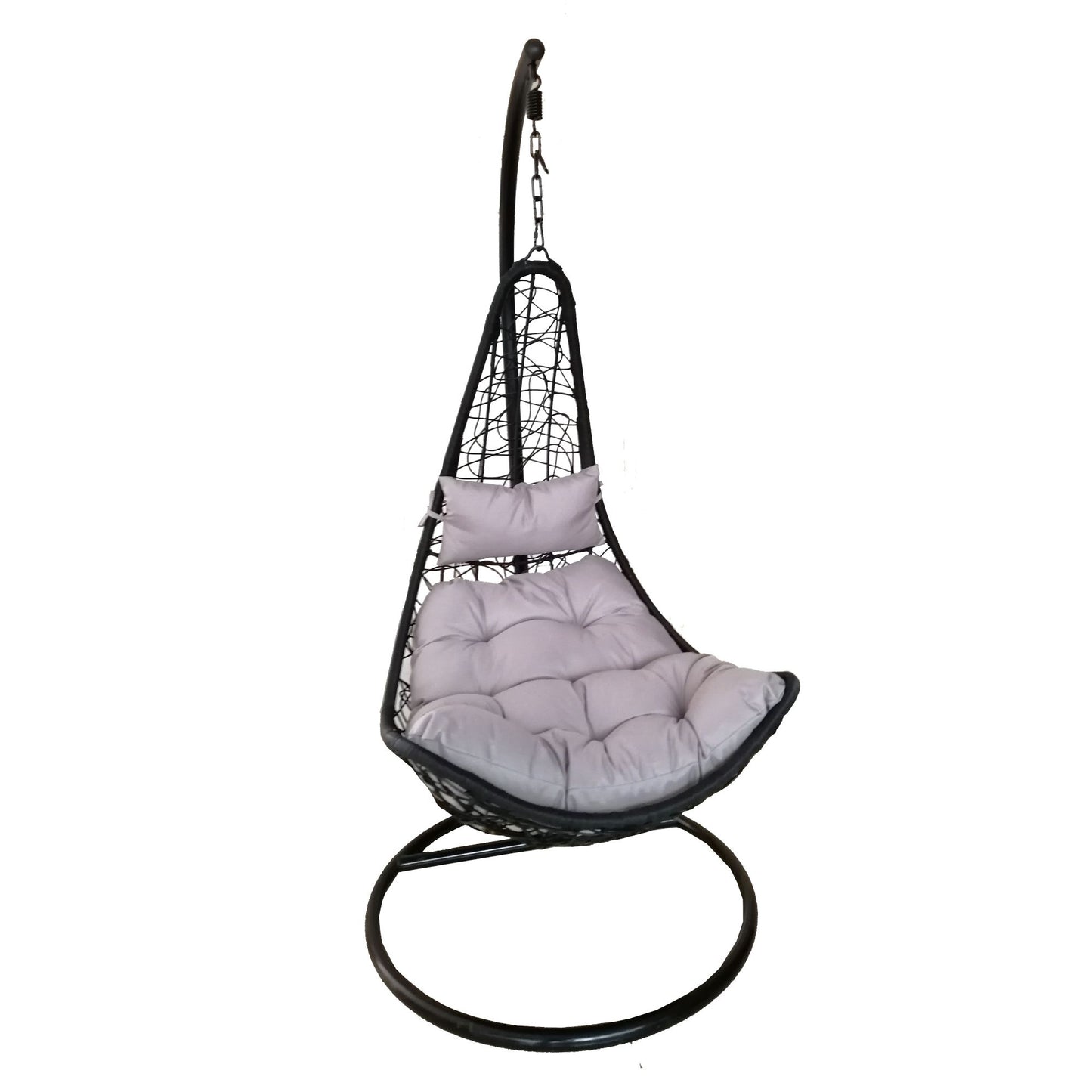 Κούνια Πολυθρόνα KEVIN Μαύρο/Γκρι 80x70x125cm - Hippiehome.gr