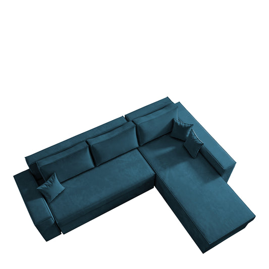 Καναπές Γωνιακός Αναστρέψιμος CAHABON Μπλε 250x180x79cm - Hippiehome.gr
