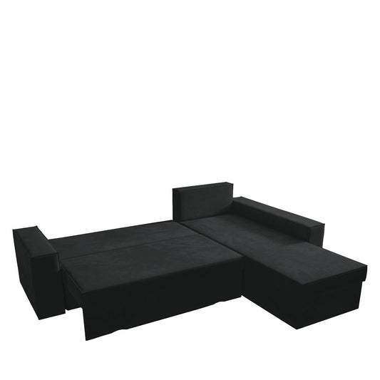 Καναπές Γωνιακός Αναστρέψιμος CAHABON Μαύρο 250x180x79cm - Hippiehome.gr
