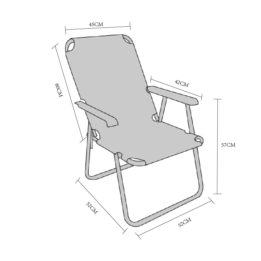 Καρέκλα Παραλίας Μπλε Μέταλλο/Ύφασμα 47x54x75cm - Hippiehome.gr