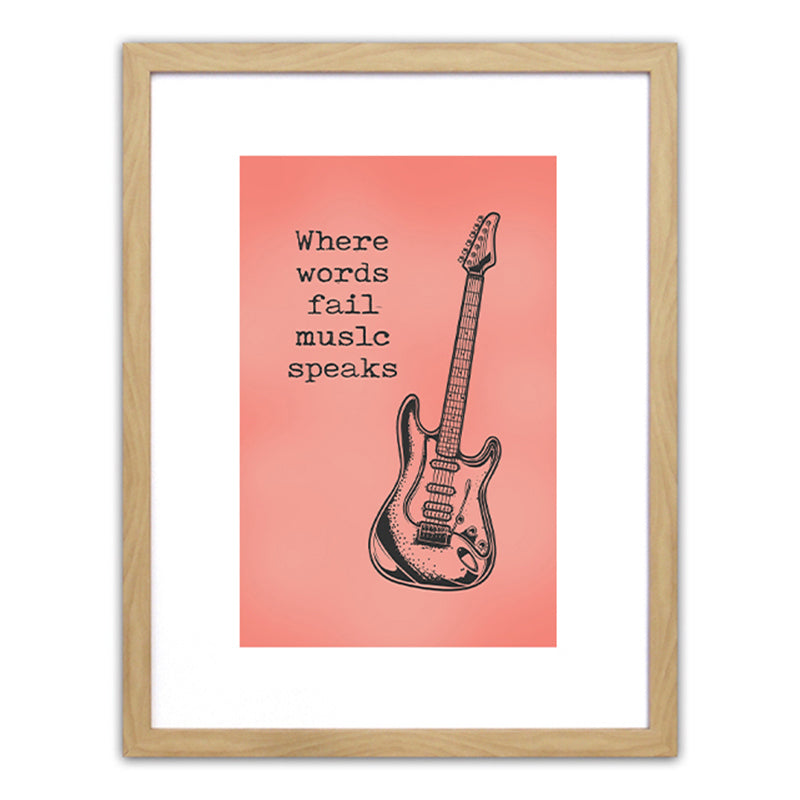 Πίνακας Σε Κορνίζα "Where Words Fail Music Speaks" 35x45x1.8cm - Hippiehome.gr