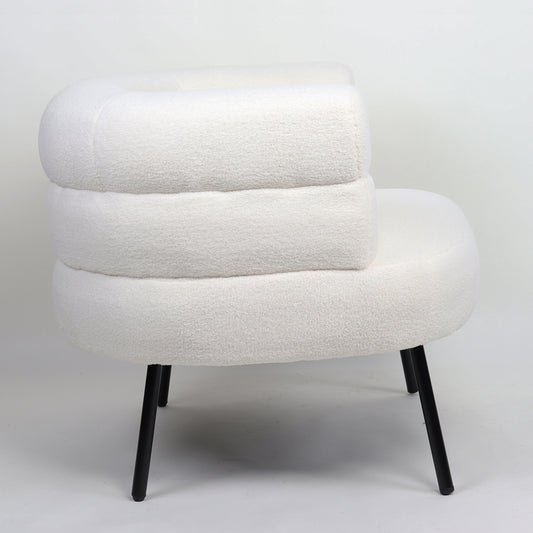 Πολυθρόνα CEREN Λευκό Ύφασμα/Μέταλλο/Ξύλο 87x80x70cm - Hippiehome.gr