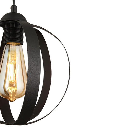 Φωτιστικό Κρεμαστό VANT Μαύρο Μέταλλο 22x90cm - Hippiehome.gr