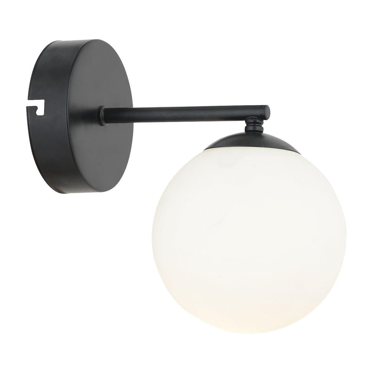 Φωτιστικό Τοίχου ELV Μαύρο/Λευκό Μέταλλο/Γυαλί 15x17cm - Hippiehome.gr