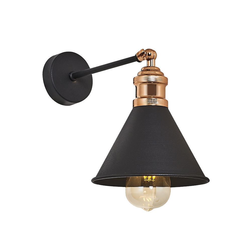 Φωτιστικό Τοίχου ODE Μαύρο Μέταλλο Φ18x20cm - Hippiehome.gr