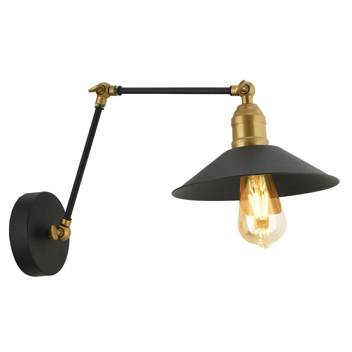 Φωτιστικό Τοίχου PEY Μαύρο Μέταλλο Φ23x22-45cm - Hippiehome.gr