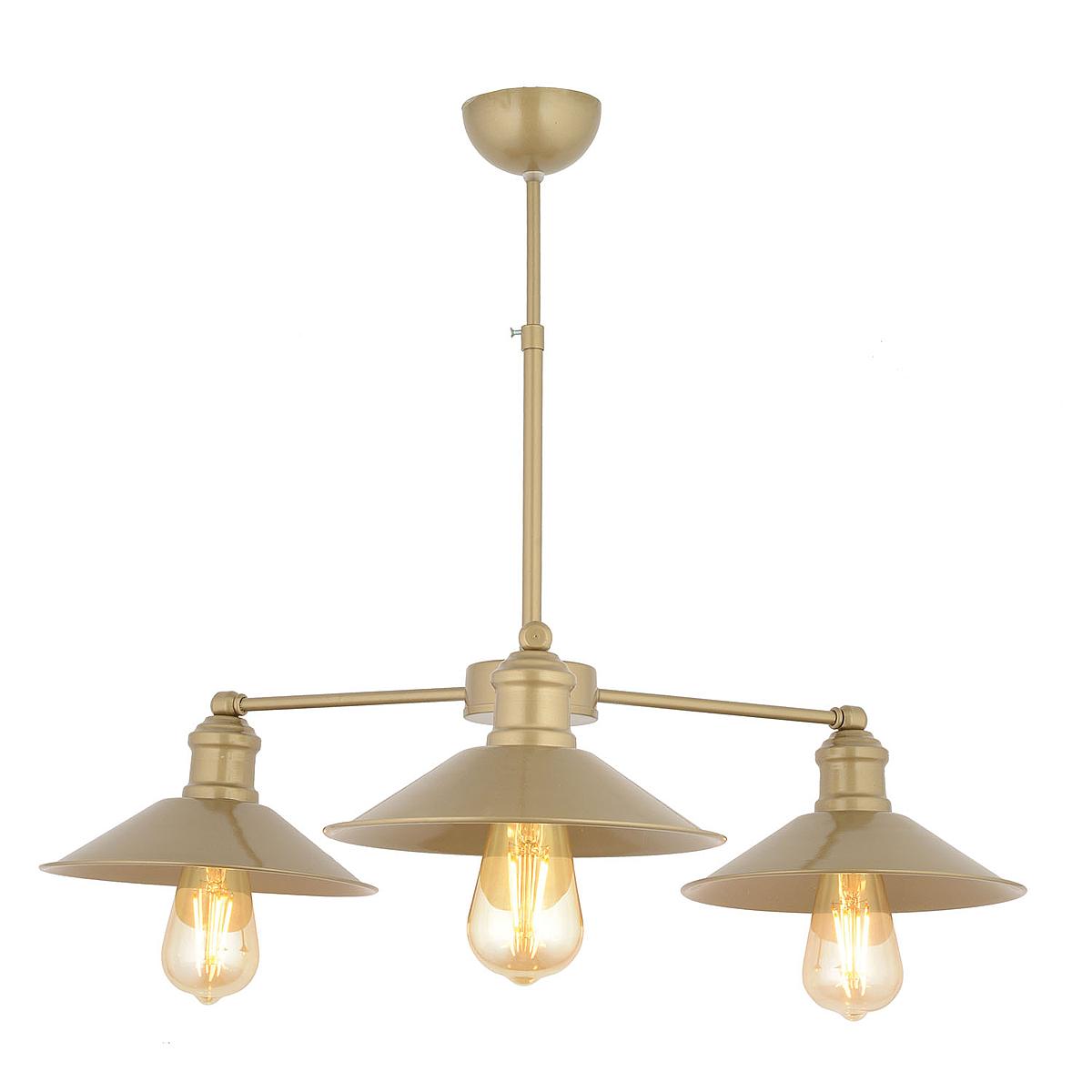 Φωτιστικό Κρεμαστό YANK Τρίφωτο Αντικέ Μέταλλο 22x60cm - Hippiehome.gr