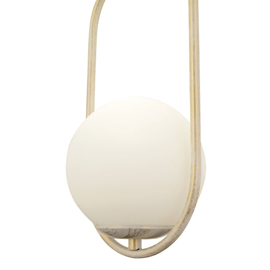 Φωτιστικό Κρεμαστό LORN Λευκό Μέταλλο/Γυαλί 17x90cm - Hippiehome.gr