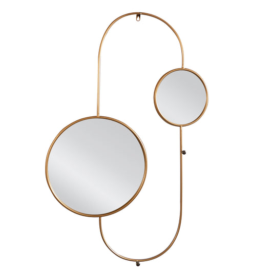 Καθρέπτης Τοίχου ANGROD Χρυσό Μέταλλο/Γυαλί 100x3x50cm - Hippiehome.gr