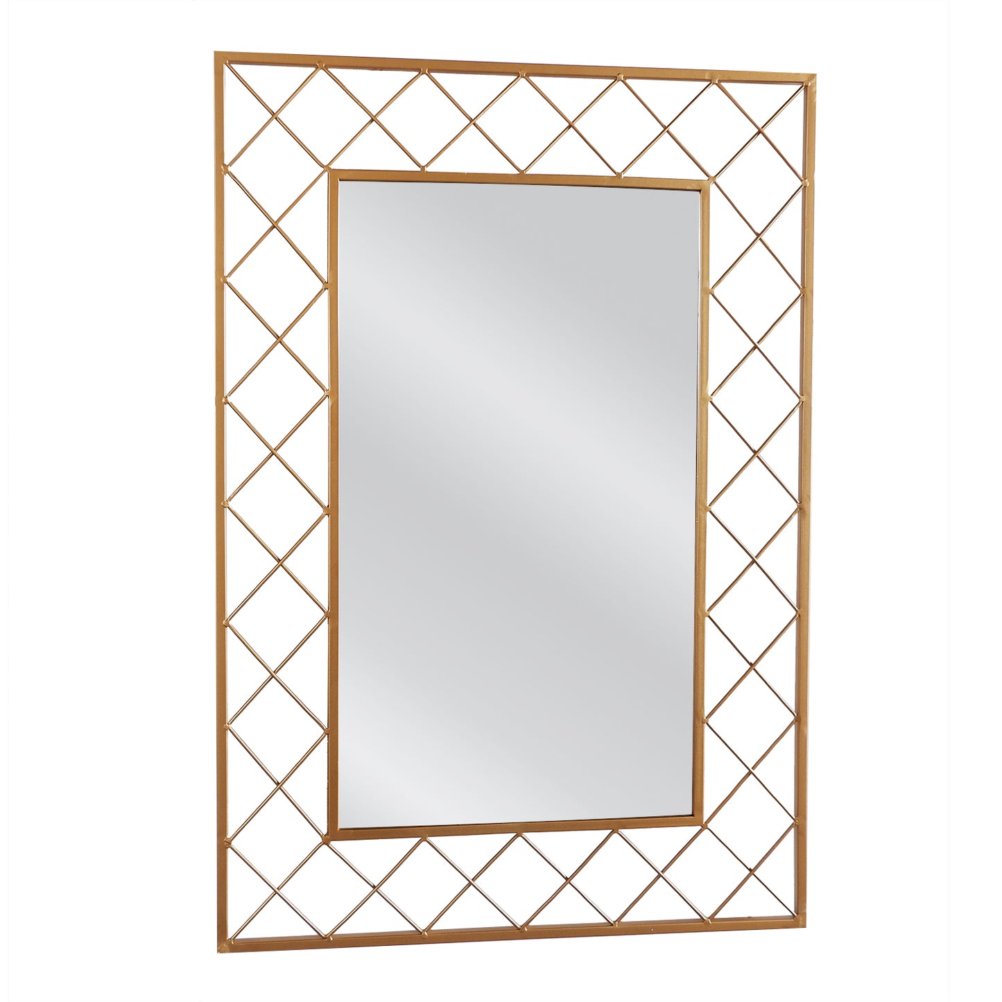 Καθρέπτης Τοίχου ARAVORN Χρυσό Μέταλλο/Γυαλί 80x1.5x55cm - Hippiehome.gr