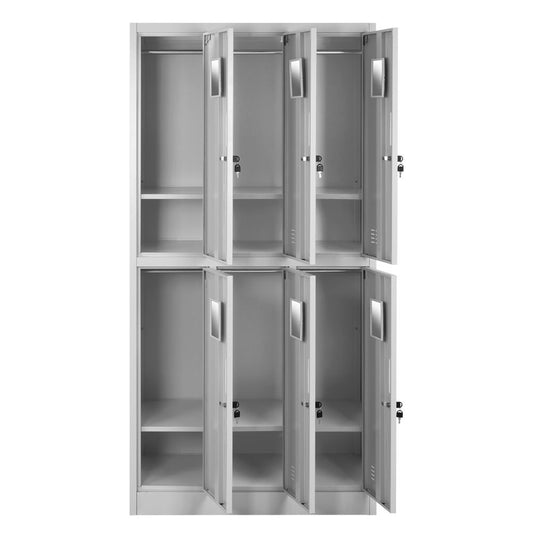 Φοριαμός 6 Θέσεων EARNIL Ανοιχτό Γκρι Μέταλλο 90x45x185cm - Hippiehome.gr