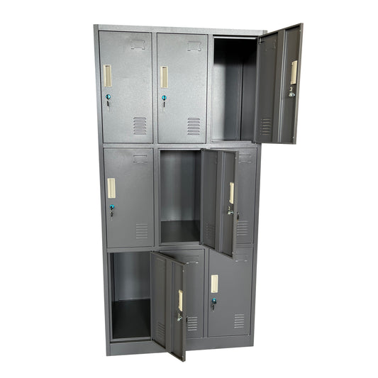 Φοριαμός 9 Θέσεων EARNUR Σκούρο Γκρι Μέταλλο 90x45x185cm - Hippiehome.gr