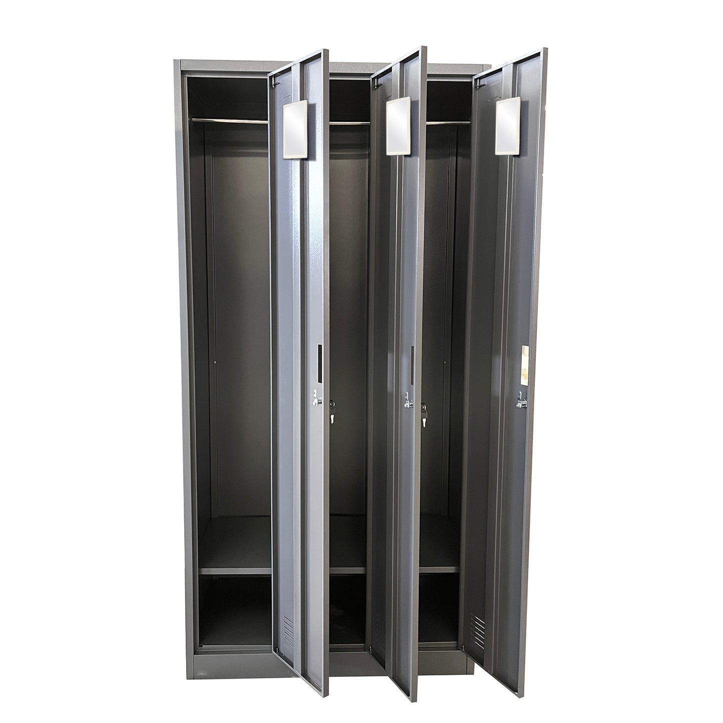 Ντουλάπα Τρίφυλλη EARWEN Σκούρο Γκρι Μέταλλο 90x45x185cm - Hippiehome.gr