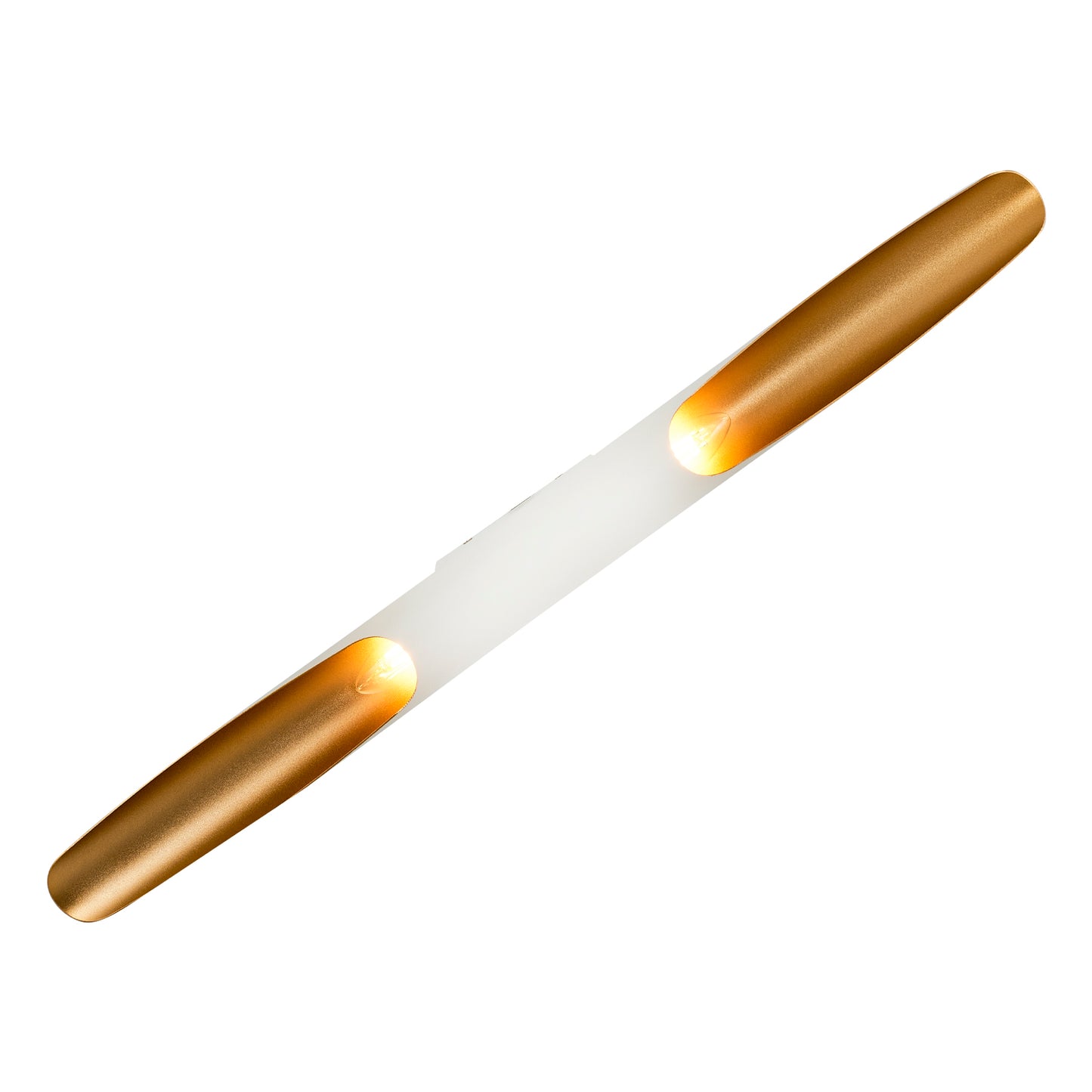 Φωτιστικό Τοίχου PAMPA Δίφωτο Λευκό/Χρυσό Μέταλλο/Αλουμίνιο 6x75x40cm - Hippiehome.gr