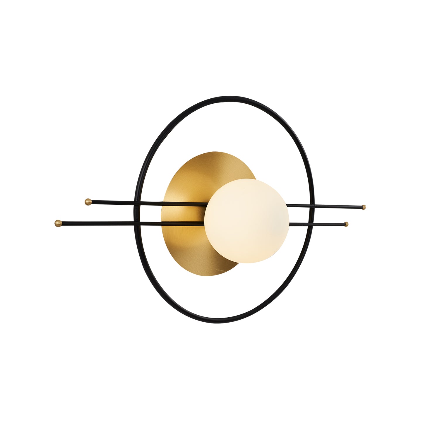 Φωτιστικό Τοίχου LECO Μαύρο/Χρυσό Μέταλλο/Αλουμίνιο 59x35x16cm - Hippiehome.gr