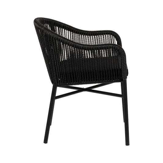 Πολυθρόνα Κήπου KAGERA Μαύρο Αλουμίνιο/Rattan 57x58x77cm - Hippiehome.gr