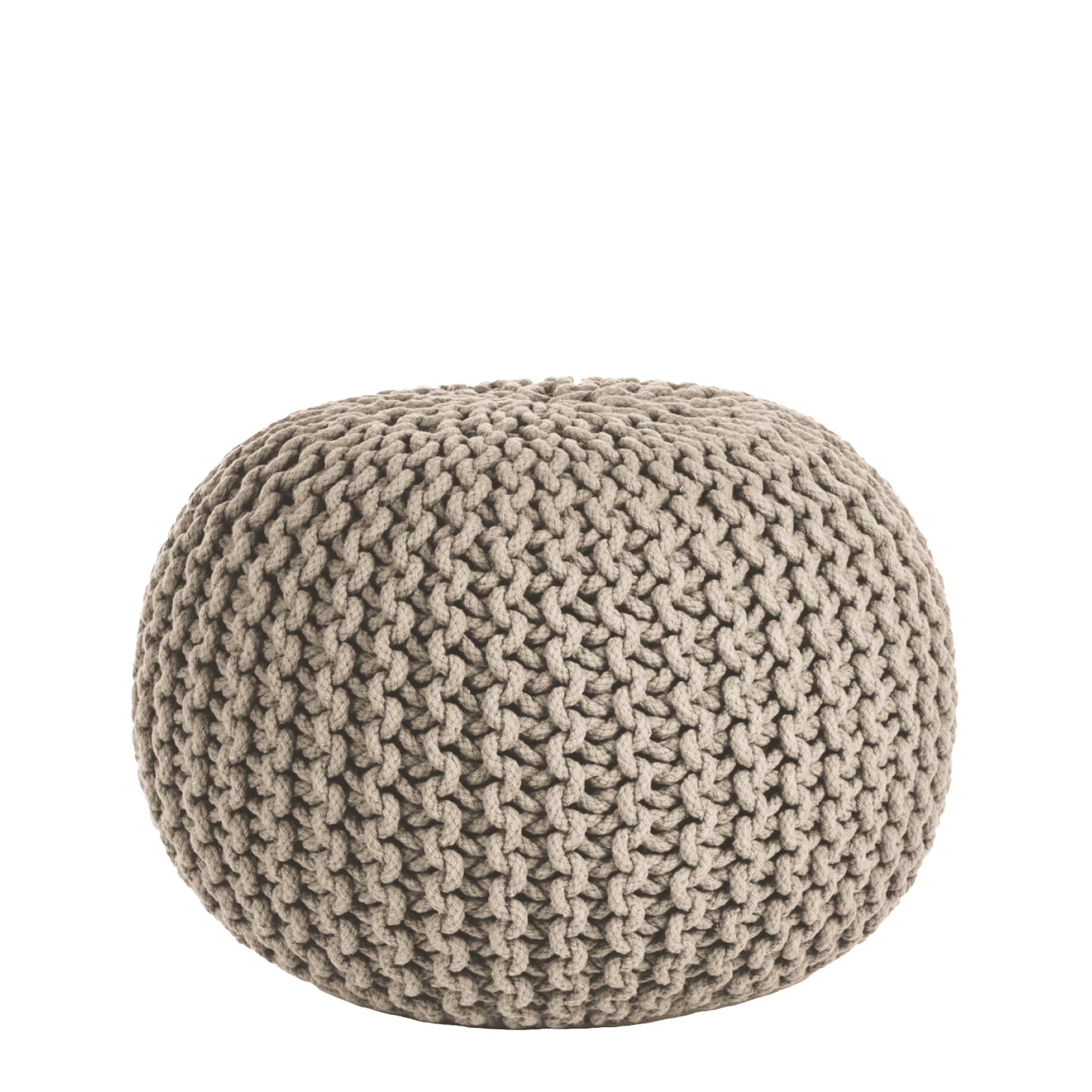 Πουφ Σκαμπό GULRU Αποσπώμενο Κάλυμμα Μπεζ Πλεκτό 50x50x35cm - Hippiehome.gr