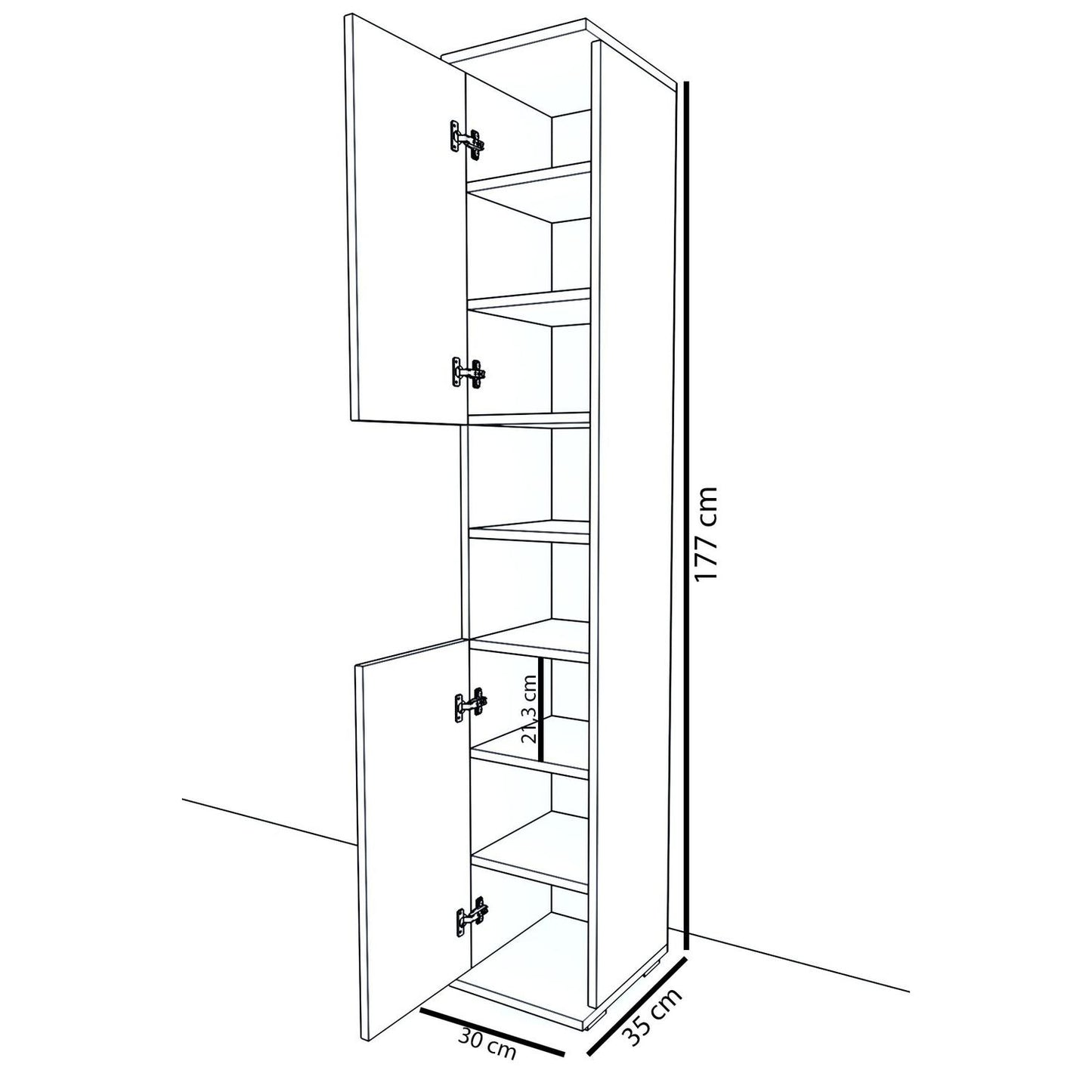 Έπιπλο Εισόδου ELNA Cordoba Μοριοσανίδα 30x35x177cm - Hippiehome.gr