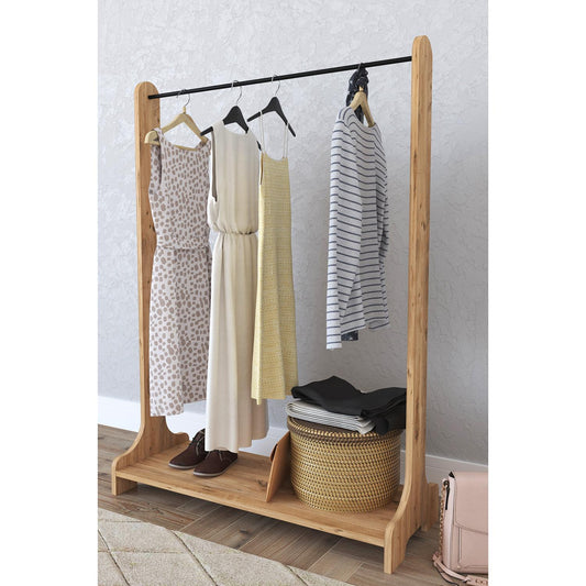 Κρεμάστρα Δαπέδου ORATILE Δρυς Μοριοσανίδα/Μέταλλο 89x35x128cm - Hippiehome.gr