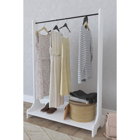 Κρεμάστρα Δαπέδου ORATILE Λευκό Μοριοσανίδα/Μέταλλο 89x35x128cm - Hippiehome.gr