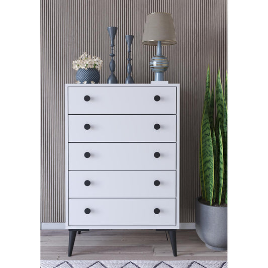 Συρταριέρα AMARI Λευκό Μοριοσανίδα 72x43x114cm - Hippiehome.gr