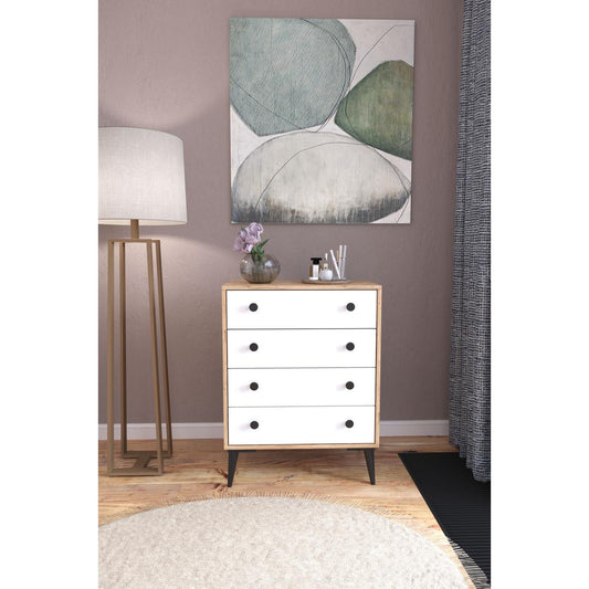 Συρταριέρα AMARI Δρυς/Λευκό Μοριοσανίδα 72x43x96cm - Hippiehome.gr