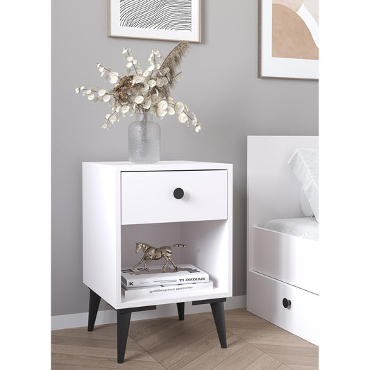 Κομοδίνο AMARI Λευκό Μοριοσανίδα 43x43x67.5cm - Hippiehome.gr